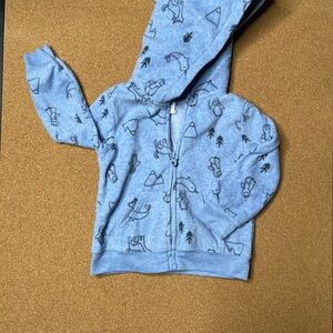 Blue Fleece Sweater with Fun Pattern